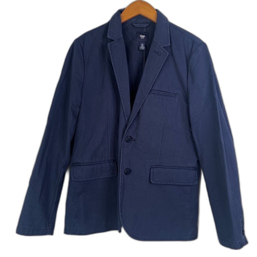 GAP Navy Blue Sturdy Cotton Classic Blazer Jacket Two Button Women's Size XS